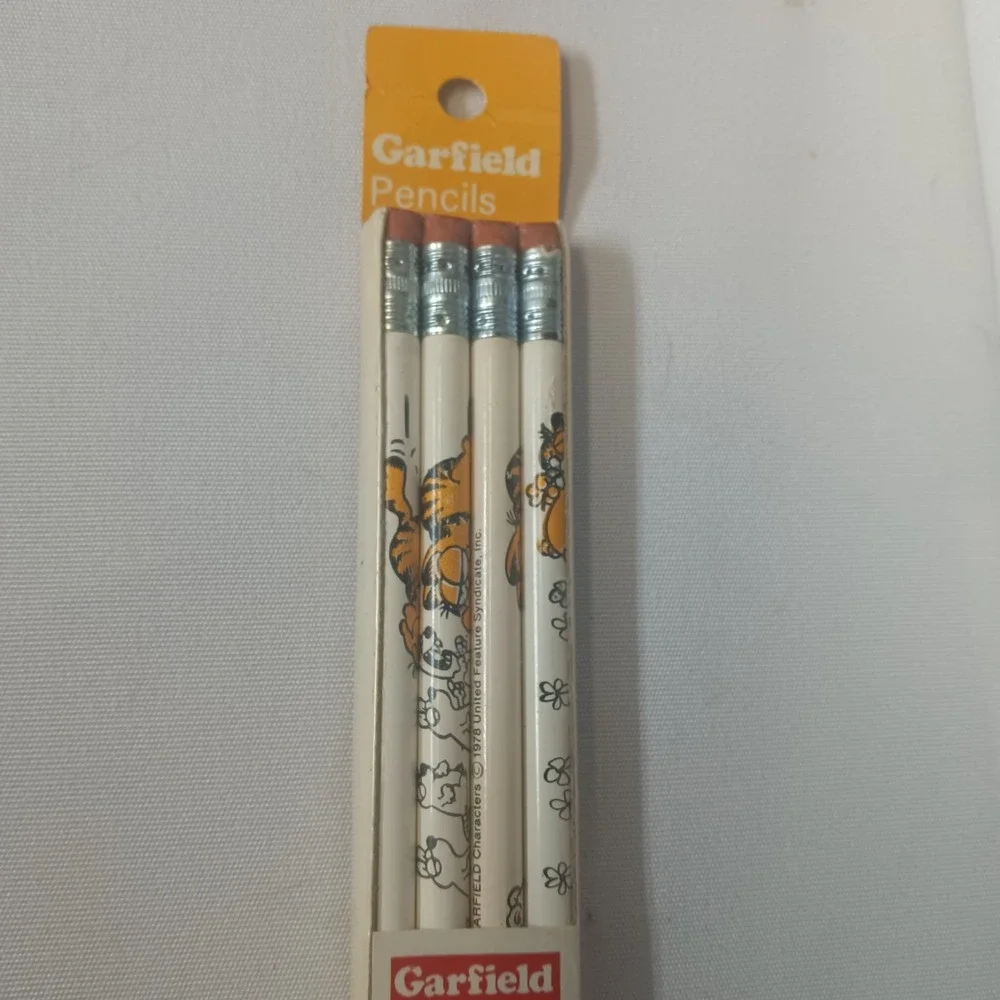 Vtg 1978 Garfield Pencils 4 Pack Empire Pencil‎ Corp Jim Davis Comic Strip NIP